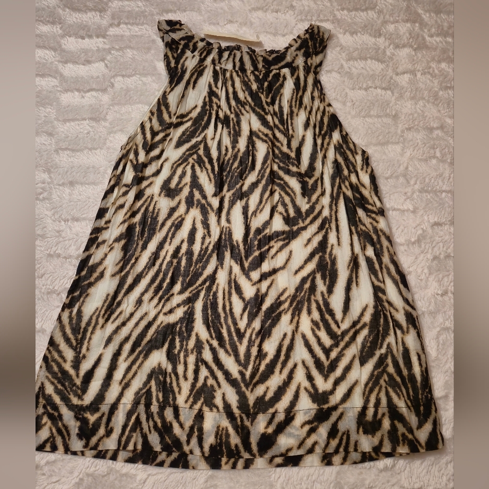 Talbots Black and White Animal Print Blouse - Picture 6 of 8